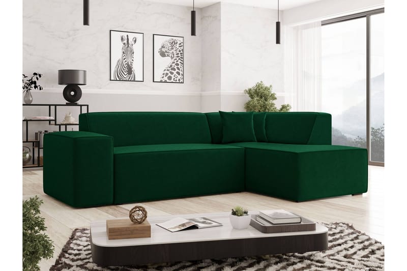 Slucajno Soffa m. Schäslong 4-sits - Grön - Möbler - Soffa - Divansoffa & schäslongsoffa - 4 sits soffa med divan