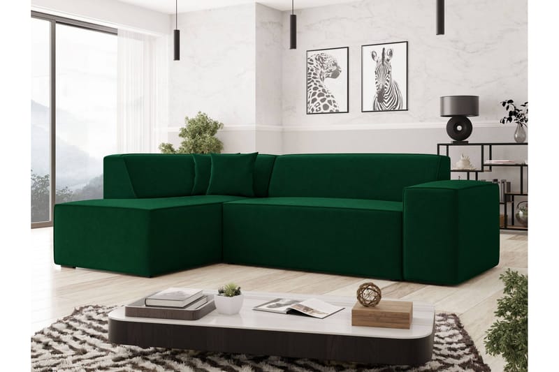 Slucajno Soffa m. Schäslong 4-sits - Grön - Möbler - Soffa - Divansoffa & schäslongsoffa - 4 sits soffa med divan