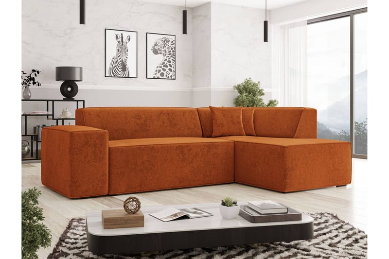 Slucajno Soffa m. Schäslong 4-sits - Orange - Möbler - Soffa - Divansoffa & schäslongsoffa - 4 sits soffa med divan