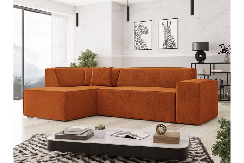 Slucajno Soffa m. Schäslong 4-sits, Orange