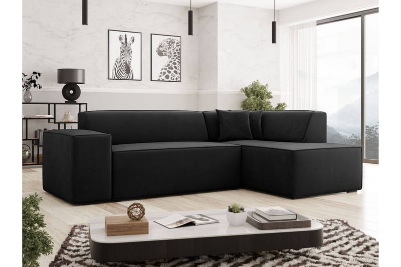 Slucajno Soffa m. Schäslong 4-sits - Svart - Möbler - Soffa - Divansoffa & schäslongsoffa - 4 sits soffa med divan