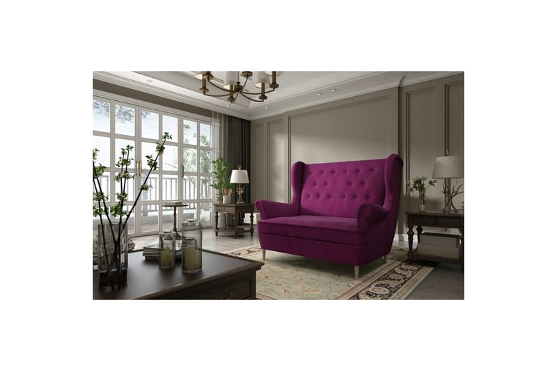 Soffa Eltap Aros 150x103x90 cm - Mat Velvet 68, Röd - Möbler - Soffa - Sammetssoffa