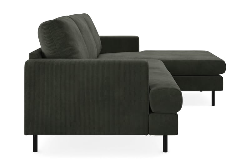 Soffa m. Divan Armunia Compact 3-sits - Mörkgrön - 3 sits soffa med divan - Divansoffa & schäslongsoffa