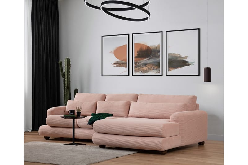 Soffa m. Divan Maddington 3-sits - Rosa - 3 sits soffa med divan - Divansoffa & schäslongsoffa