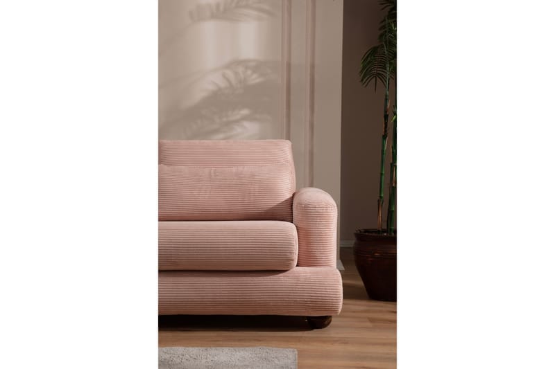 Soffa m. Divan Maddington 3-sits - Rosa - 3 sits soffa med divan - Divansoffa & schäslongsoffa