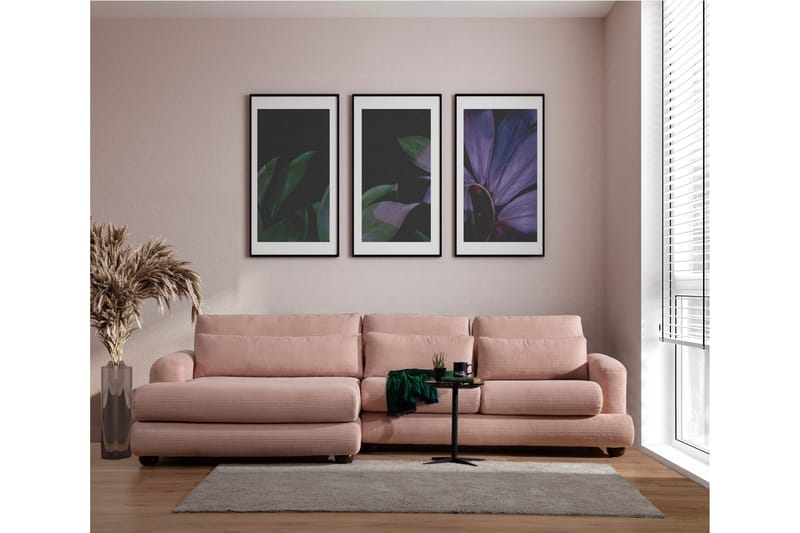 Relento Soffa m. Divan 3-sits - Rosa - Möbler - Soffa - Divansoffa & schäslongsoffa - 3 sits soffa med divan