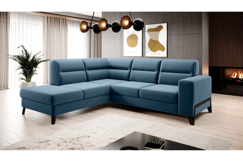 Soffa m. Schäslong Banty 4-sits - Sammetssoffa - 4 sits soffa med divan - Divansoffa & schäslongsoffa