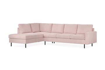 Peppe 4-sits Vänstervänd L-formad Schäslongsoffa i Manchester - Rosa - Möbler - Soffa - Divansoffa & schäslongsoffa - 4 sits soffa med divan