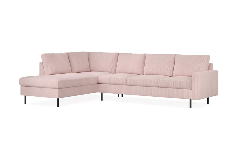 Peppe 4-sits Vänstervänd L-formad Schäslongsoffa i Manchester - Rosa - Möbler - Soffa - Divansoffa & schäslongsoffa - 4 sits soffa med divan