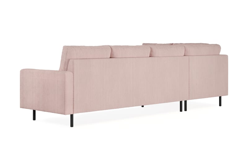 Peppe 4-sits Vänstervänd L-formad Schäslongsoffa i Manchester - Rosa - Möbler - Soffa - Divansoffa & schäslongsoffa - 4 sits soffa med divan