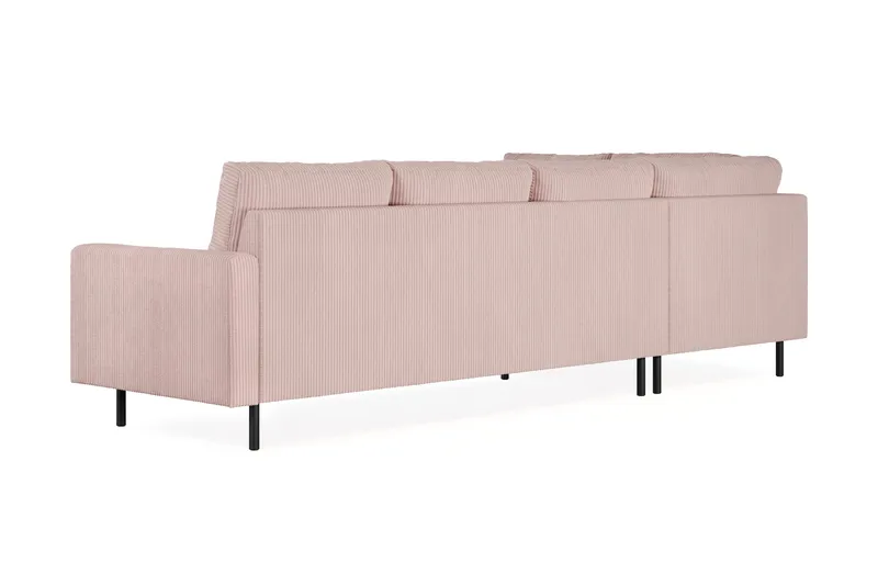 Peppe 4-sits Vänstervänd L-formad Schäslongsoffa i Manchester - Rosa - Möbler - Soffa - Divansoffa & schäslongsoffa - 4 sits soffa med divan