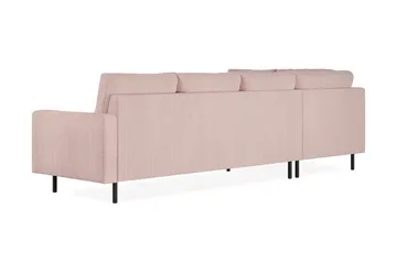 Peppe 4-sits Vänstervänd L-formad Schäslongsoffa i Manchester - Rosa - Möbler - Soffa - Divansoffa & schäslongsoffa - 4 sits soffa med divan