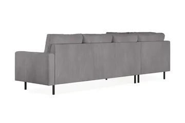 Peppe 4-sits Vänstervänd L-formad Schäslongsoffa i Manchester - Mörkgrå - Möbler - Soffa - Divansoffa & schäslongsoffa - 4 sits soffa med divan