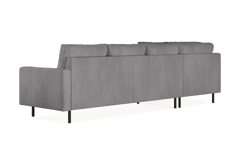 Peppe 4-sits Vänstervänd L-formad Schäslongsoffa i Manchester - Mörkgrå - Möbler - Soffa - Divansoffa & schäslongsoffa - 4 sits soffa med divan
