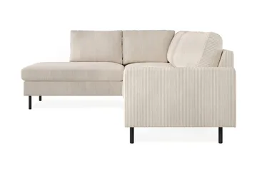 Peppe 4-sits Vänstervänd L-formad Schäslongsoffa i Manchester - Beige - Möbler - Soffa - Divansoffa & schäslongsoffa - 4 sits soffa med divan