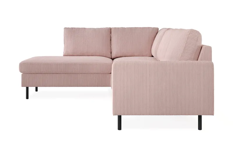 Peppe 4-sits Vänstervänd L-formad Schäslongsoffa i Manchester - Rosa - Möbler - Soffa - Divansoffa & schäslongsoffa - 4 sits soffa med divan