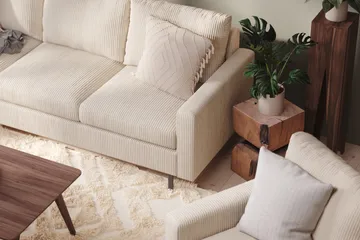 Peppe 4-sits Vänstervänd L-formad Schäslongsoffa i Manchester - Beige - Möbler - Soffa - Divansoffa & schäslongsoffa - 4 sits soffa med divan