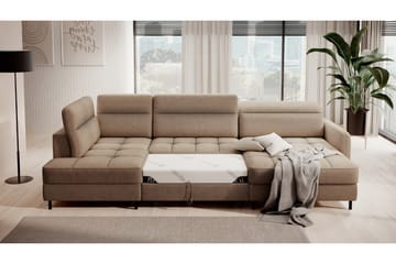 Soffa med Divan och Schäslong Berrto 5-sits - Beige - Möbler - Soffa - U-soffa