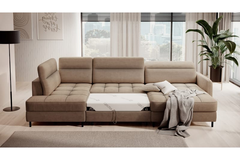 Soffa med Divan och Schäslong Berrto 5-sits - Beige - Möbler - Soffa - U-soffa