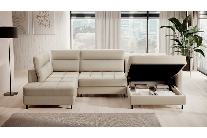Soffa med Divan och Schäslong Berrto 5-sits - Beige - Möbler - Soffa - U-soffa