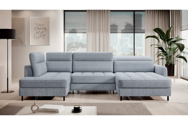 Soffa med Divan och Schäslong Berrto 5-sits - Grå - Möbler - Soffa - U-soffa