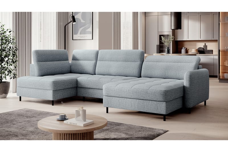 Soffa med Divan och Schäslong Berrto 5-sits - Grå - Möbler - Soffa - U-soffa