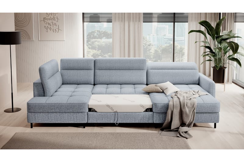 Soffa med Divan och Schäslong Berrto 5-sits - Grå - Möbler - Soffa - U-soffa