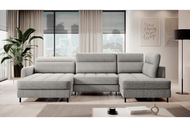 Soffa med Divan och Schäslong Berrto 5-sits - Grå - Möbler - Soffa - U-soffa