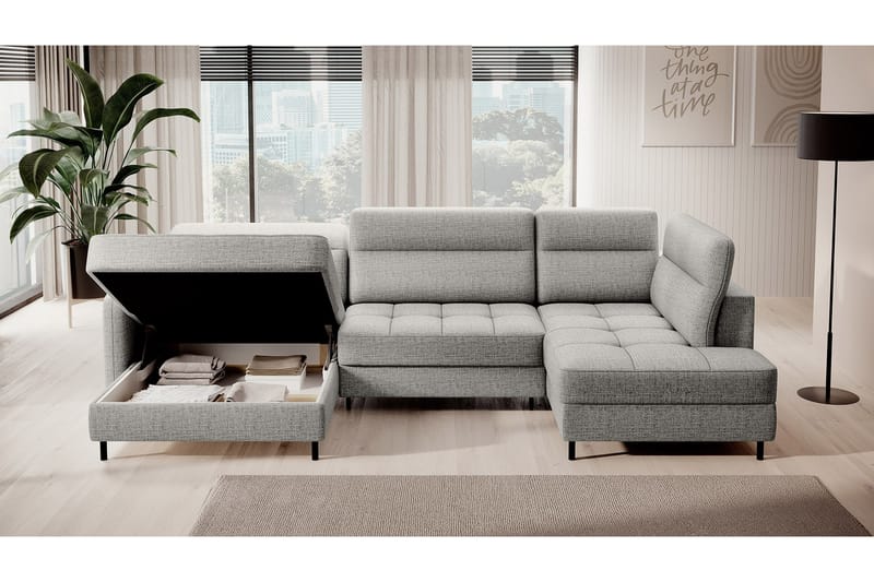Soffa med Divan och Schäslong Berrto 5-sits - Grå - Möbler - Soffa - U-soffa