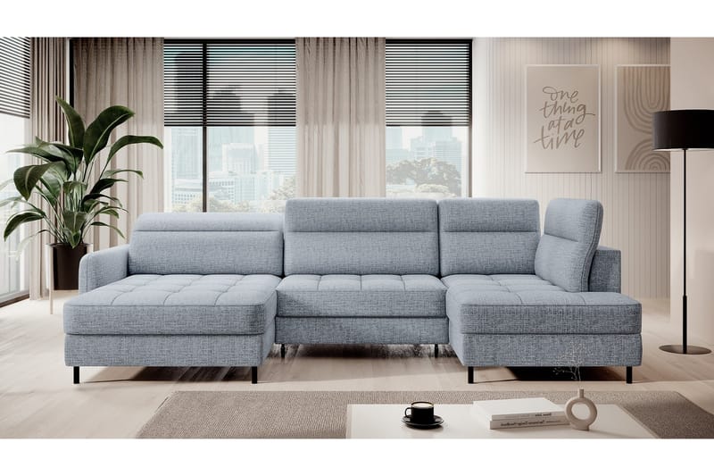 Soffa med Divan och Schäslong Berrto 5-sits - Grå - Möbler - Soffa - U-soffa