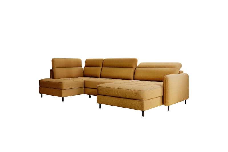 Soffa med Divan och Schäslong Berrto 5-sits - Guld - Möbler - Soffa - U-soffa
