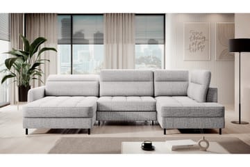 Soffa med Divan och Schäslong Berrto 5-sits - Ljusgrå - Möbler - Soffa - U-soffa