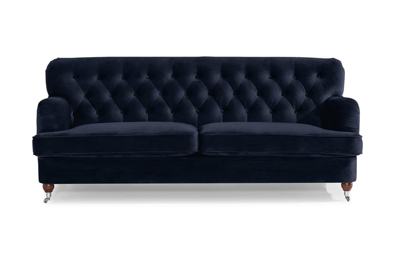 Soffa New Castle Sammet - 3 sits soffa - Howardsoffa - Sammetssoffa
