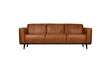 Soffa Statement 3-sits - Cognac, 35% Läder / 65% Pes - Möbler - Soffa - 3 sits soffa