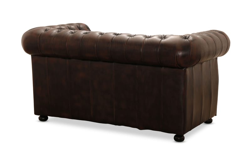 Soffa Worcester 2-sits - Soffa läder|spalt brun - 2 sits soffa - Chesterfield soffa - Howardsoffa