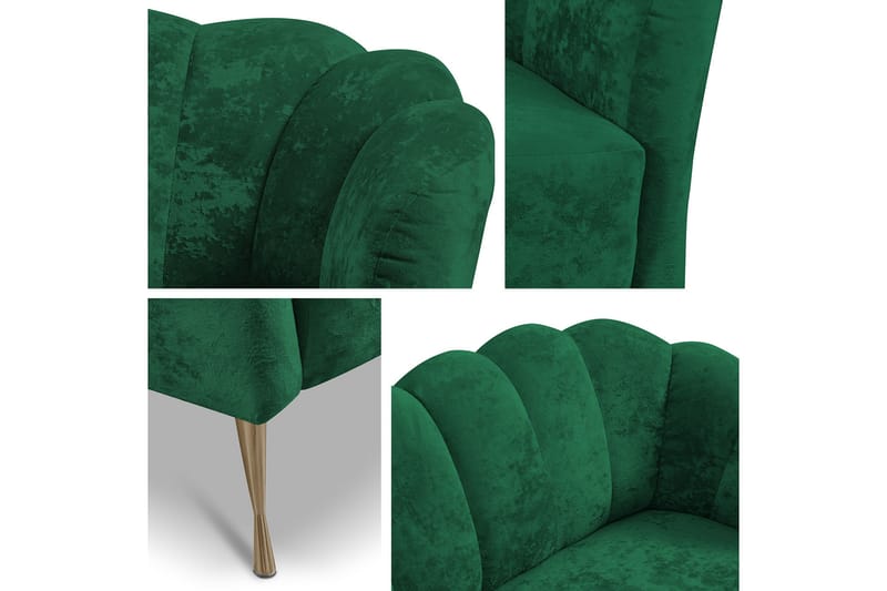 3-sits Soffgrupp Naspur - Sammet/Vit/Svart Krom - Möbler - Soffa - Soffgrupp