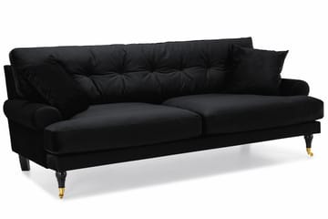Andrew 3-sits Sammetssoffa - Svart - Möbler - Soffa - Soffgrupp - Howard soffgrupp