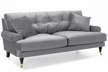 Andrew Howard 2-sits Soffgrupp med Fotpall och Hjul i Sammet - Grå - Möbler - Soffa - Soffgrupp - Howard soffgrupp