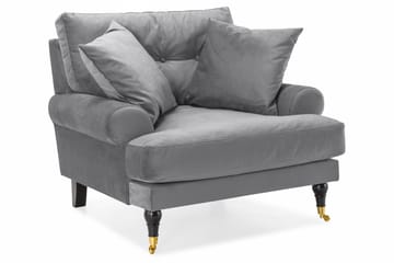 Andrew Howard 2-sits Soffgrupp med Fotpall och Hjul i Sammet - Grå - Möbler - Soffa - Soffgrupp - Howard soffgrupp
