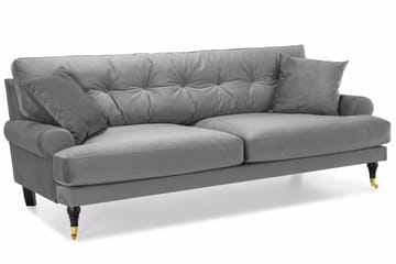 Andrew Howard 2-sits Soffgrupp med Fotpall och Hjul i Sammet - Grå - Möbler - Soffa - Soffgrupp - Howard soffgrupp