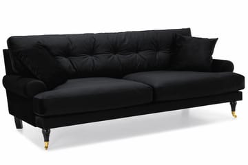 Andrew Howard 2-sits Soffgrupp med Fotpall och Hjul i Sammet - Svart - Möbler - Soffa - Soffgrupp - Howard soffgrupp