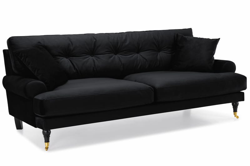 Andrew Howard 2-sits Soffgrupp med Fotpall och Hjul i Sammet - Svart - Möbler - Soffa - Soffgrupp - Howard soffgrupp