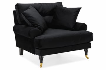 Andrew Howard 2-sits Soffgrupp med Fotpall och Hjul i Sammet - Svart - Möbler - Soffa - Soffgrupp - Howard soffgrupp