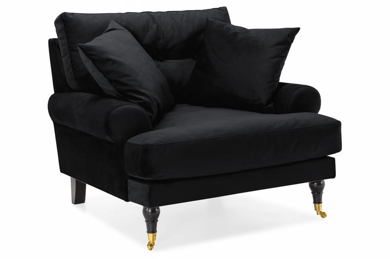 Andrew Howard 2-sits Soffgrupp med Fotpall och Hjul i Sammet - Svart - Möbler - Soffa - Soffgrupp - Howard soffgrupp