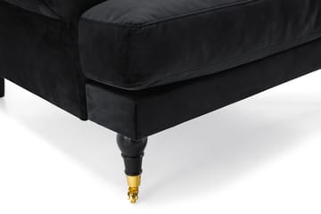 Andrew Howard 2-sits Soffgrupp med Fotpall och Hjul i Sammet - Svart - Möbler - Soffa - Soffgrupp - Howard soffgrupp
