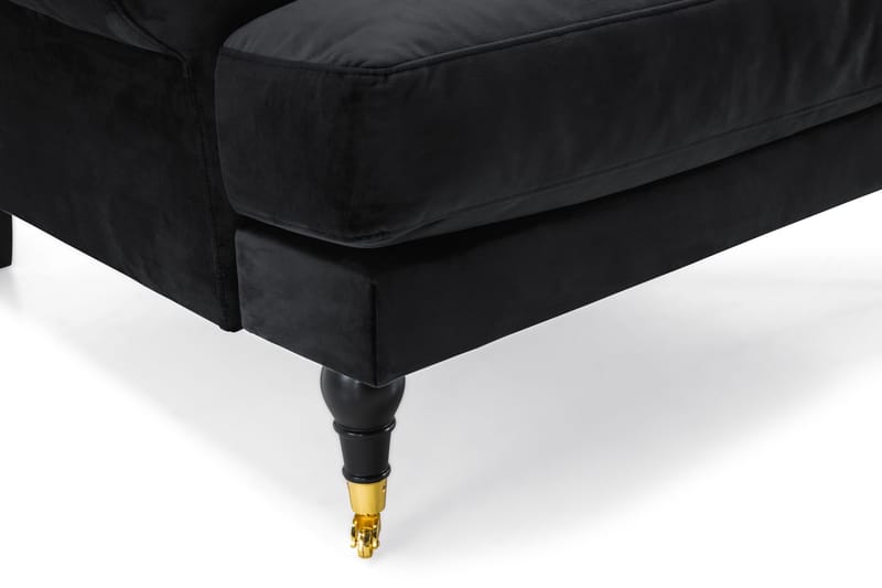 Andrew Howard 2-sits Soffgrupp med Fotpall och Hjul i Sammet - Svart - Möbler - Soffa - Soffgrupp - Howard soffgrupp