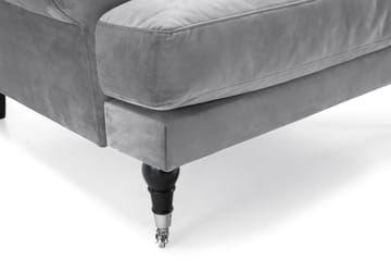 Andrew Soffgrupp 2-sits Soffa + Fåtölj + Fotpall i Sammet - Ljusgrå - Möbler - Soffa - Soffgrupp - Howard soffgrupp