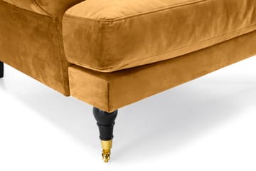 Andrew Soffgrupp 2-sits Soffa + Fåtölj + Fotpall i Sammet - Mörkgul - Möbler - Soffa - Soffgrupp - Howard soffgrupp