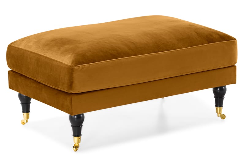 Andrew Soffgrupp 2-sits Soffa + Fåtölj + Fotpall i Sammet - Mörkgul - Möbler - Soffa - Soffgrupp - Howard soffgrupp