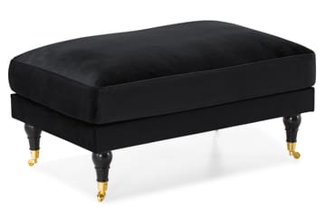 Andrew Soffgrupp 2-sits Soffa + Fåtölj + Fotpall i Sammet - Svart - Möbler - Soffa - Soffgrupp - Howard soffgrupp